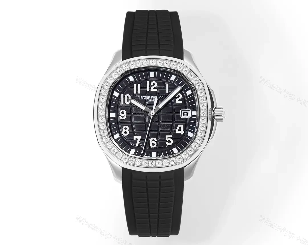 Patek Philippe Aquanaut Luce 5268 Series Watch Black Dial with Diamond Bezel Stainless Steel and Satin Finish Rubber Strap 38.8mm Case Caliber 324 Movement — view 1