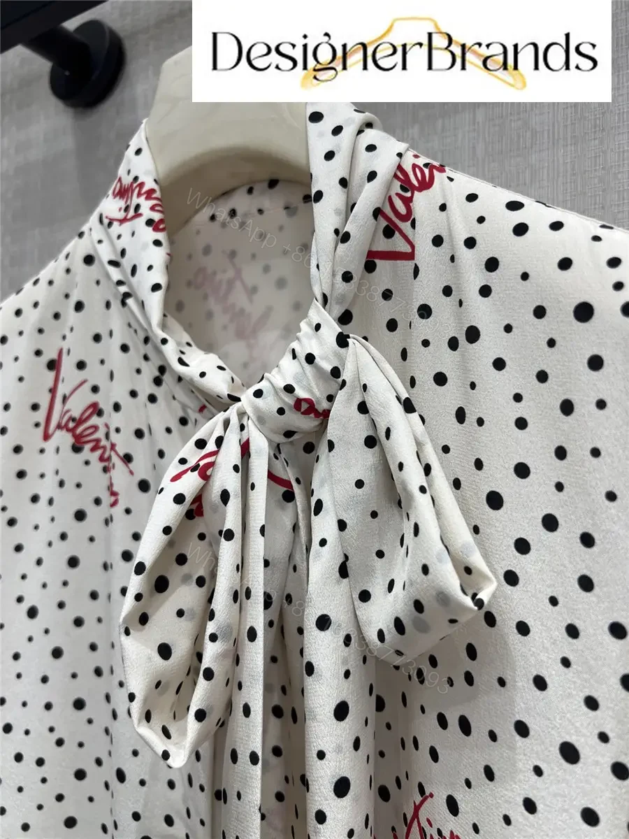 View 5 of Valentino Plus De Pois Crepe De Chine Bubble Shirt