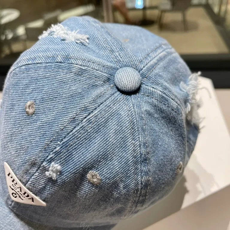 View 9 of Prada Denim Cap: Subtle Luxury Everyday Style