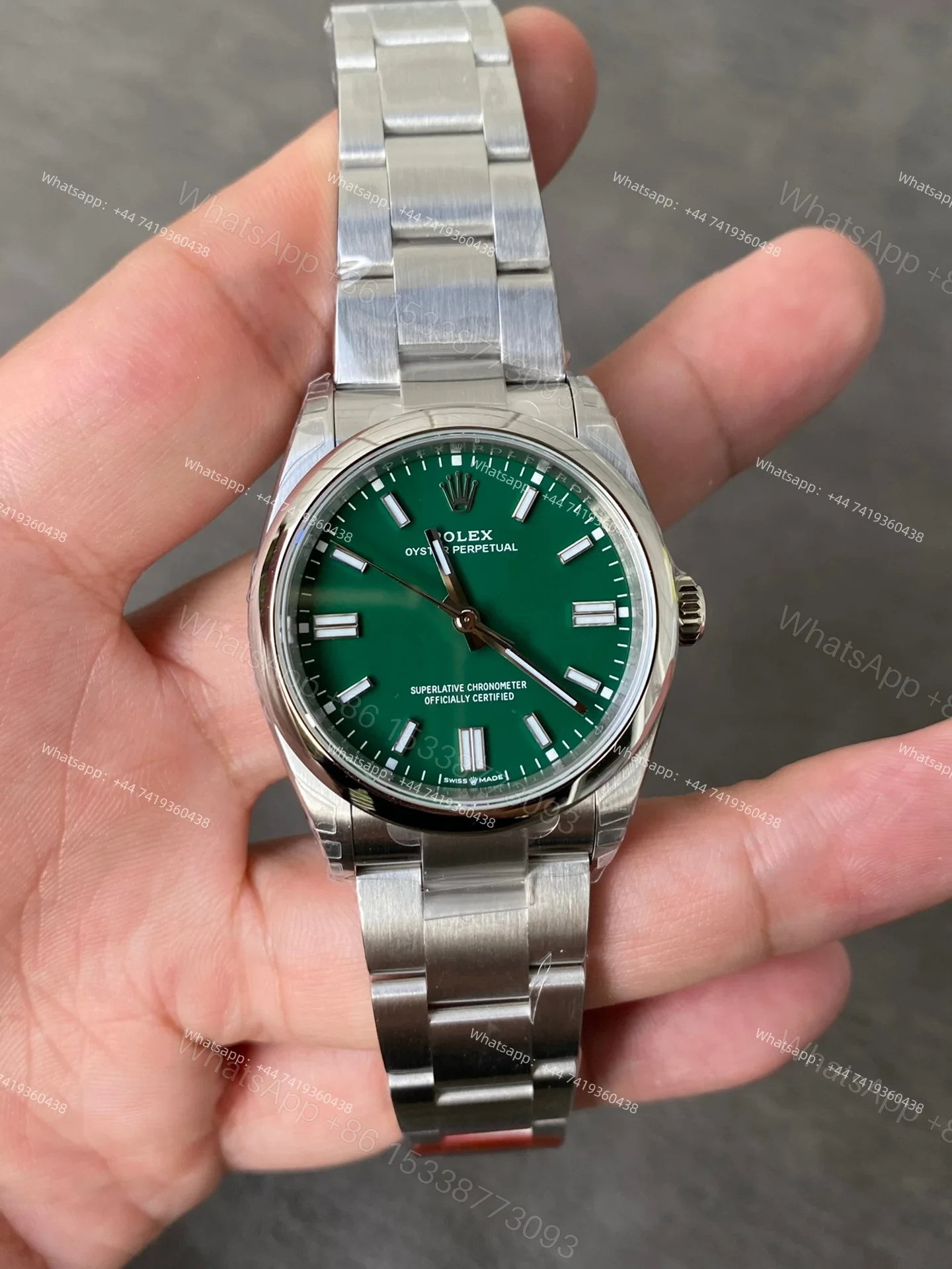 View 3 of Rolex Super Clone Oyster Perpetual M126000-0005 Green Dial 36MM 3230 Movement