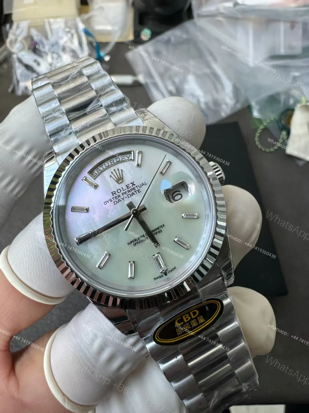 View 6 of Rolex Day-Date M228239-0078 1:1 Replica White Dial 40MM 3255 Movement Presidential Bracelet Super Clone Watch