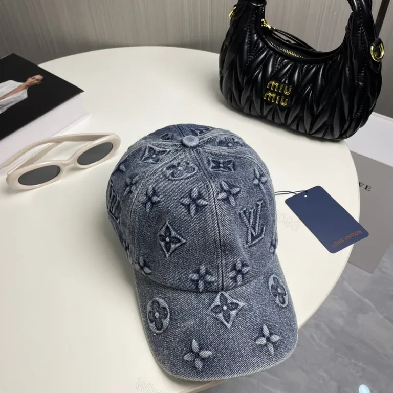 View 6 of Denim Monogram Cap: Casual Luxury Streetwear Hat