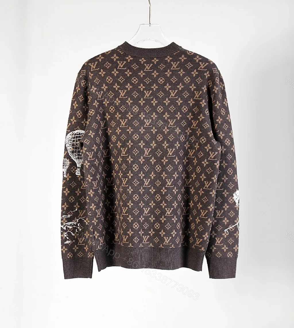 View 7 of Lux Charcoal Knit: Monogram + Hand-Drawn Graphics Knitwear