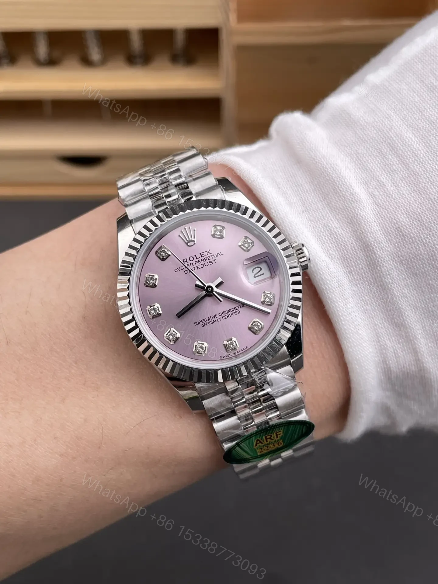 View 9 of Rolex Datejust 31mm Pink Diamond Dial Automatic Watch RLX-DJ-31-PNK-DIA-2236