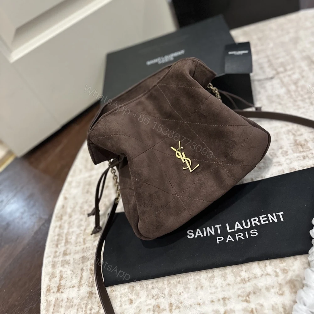 View 4 of Saint Laurent Jamie Shoulder Pouch In Dark Brown 26Cm