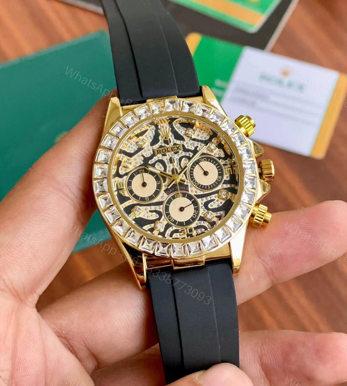 View 2 of Rolex Oyster Tiger Eye 42MM Gold Dial Quartz