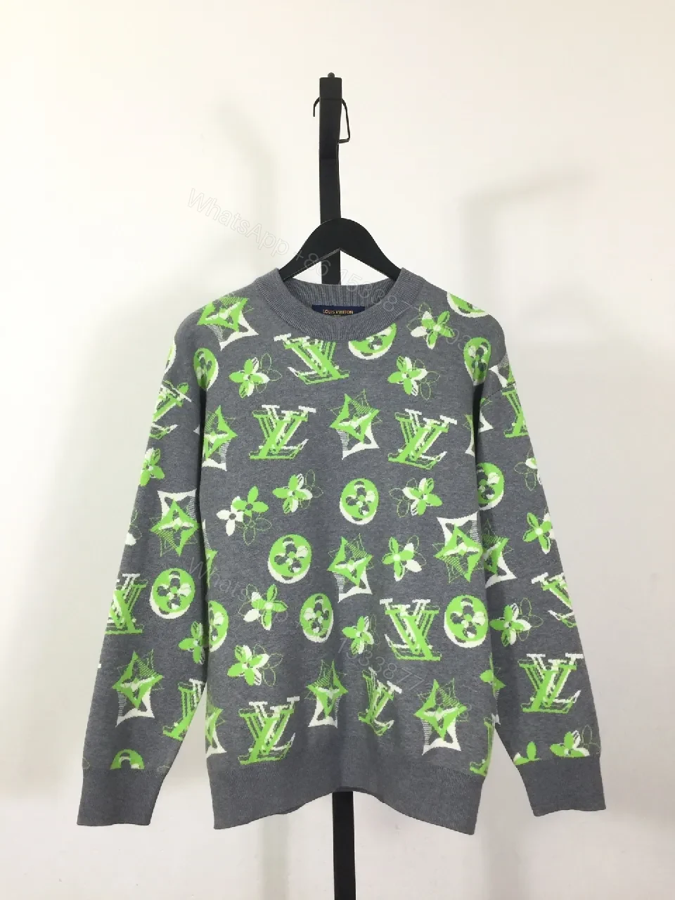 Neon LV-Inspired Knit: Bold Graphics, Everyday Luxury Knitwear — view 1