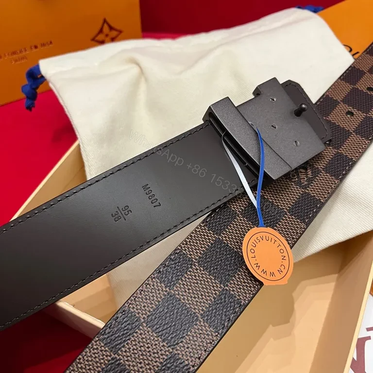 View 9 of Checkerboard LV Buckle Belt â€” Modern, All-Day Confidence