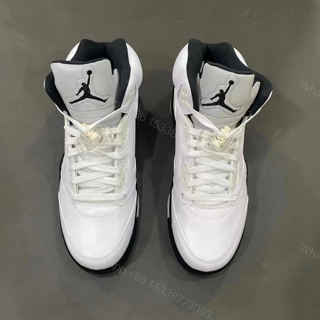 View 8 of Air Jordan 5 Retro White and Black Replica