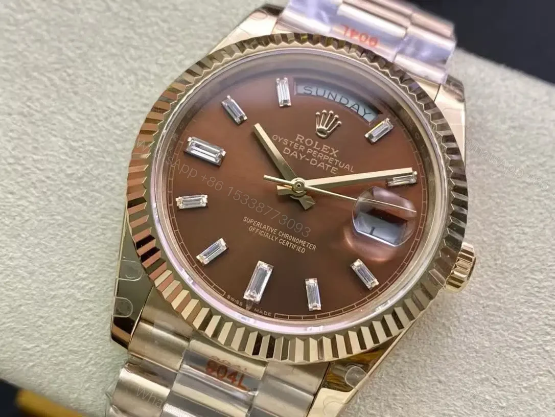 View 4 of Rolex Super Clone Day-Date Rose Gold President Strap 40mm