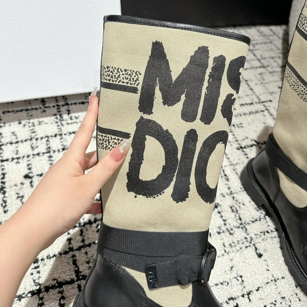 View 6 of 高仿Dior*D-Major系列KDI930塗鴉中筒靴卡其免檢版
