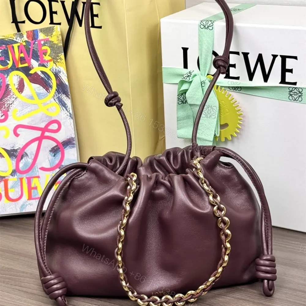 View 2 of 高仿Loewe*Flamenco系列7240雲朵包勃艮第紅中號免檢版