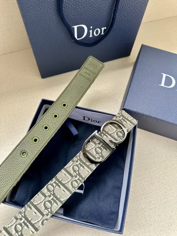 View 3 of Medium-Duty Designer Canvas Belt with Monogram Accent