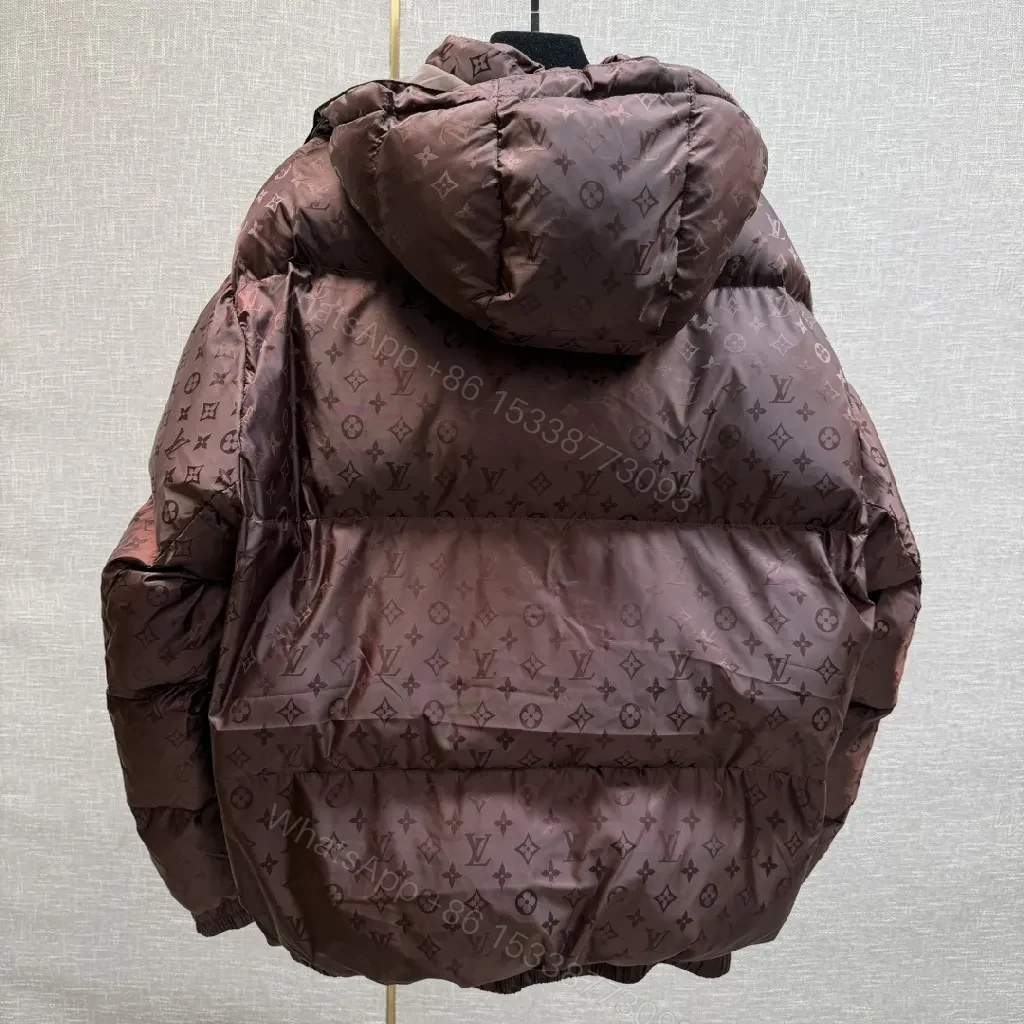 View 2 of Maroon Monogram Puffer: Distinctive Pattern, Practical Luxury