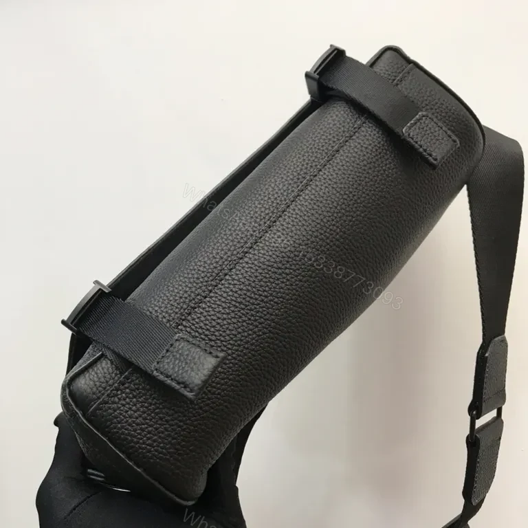 View 9 of Slim Black Pebbled Leather Crossbody: Hands-Free Sophistication