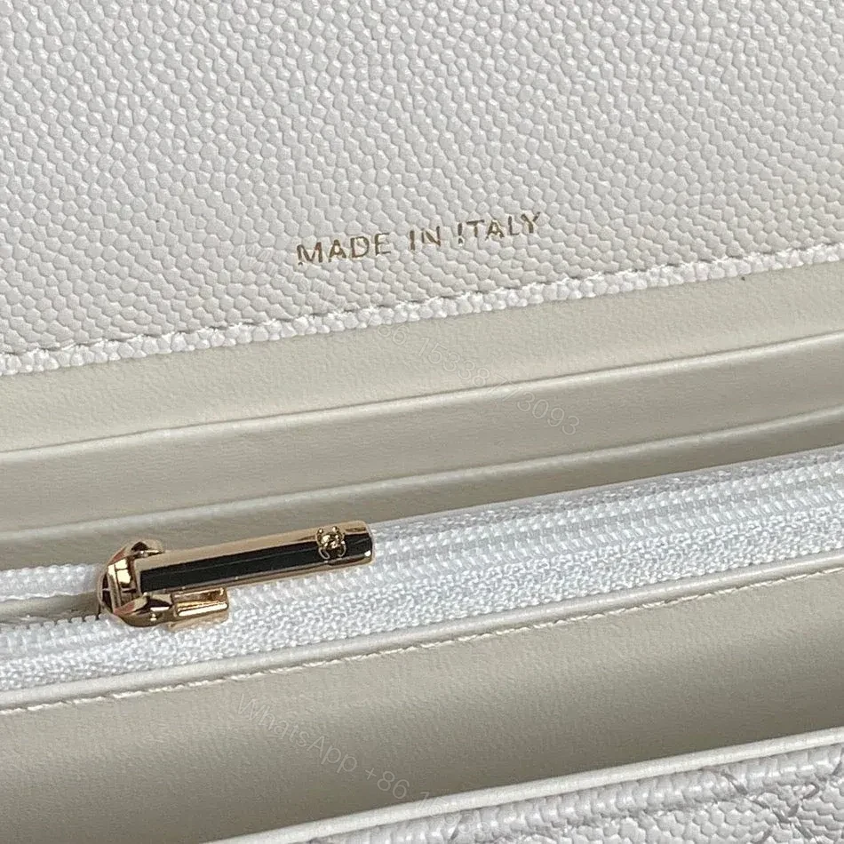 View 9 of CHANEL 25C FLAP BAG 18 IN WHITE SHINY GRAINED CALFSKIN GOLD HARDWARE
