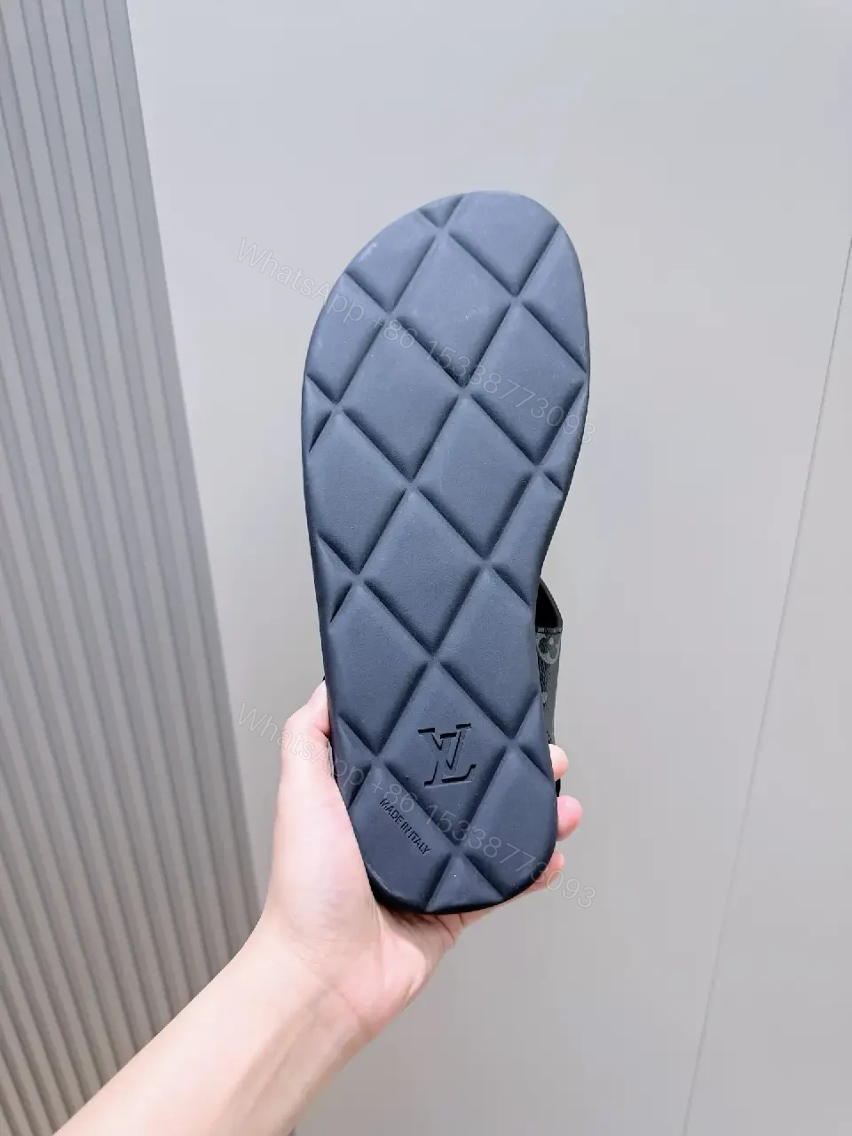 View 8 of Monogram Mirage: Black Leather Sandals, Cushioned Comfort
