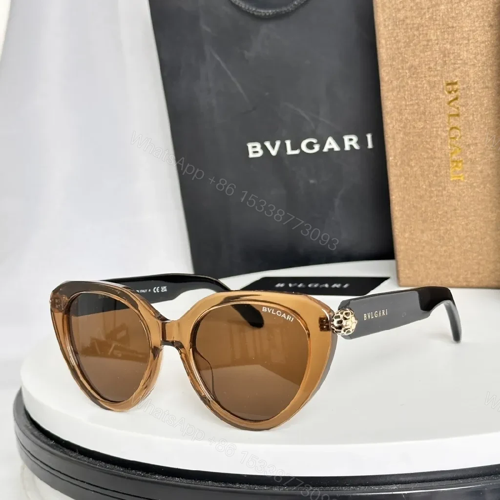 View 2 of Patterned Boldness Cat-Eye Sunglasses with Luxe BVLGARI Hardware