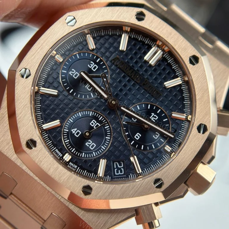 View 4 of Audemars Piguet Royal Oak 26240 Rose Gold Super Clone Blue Dial