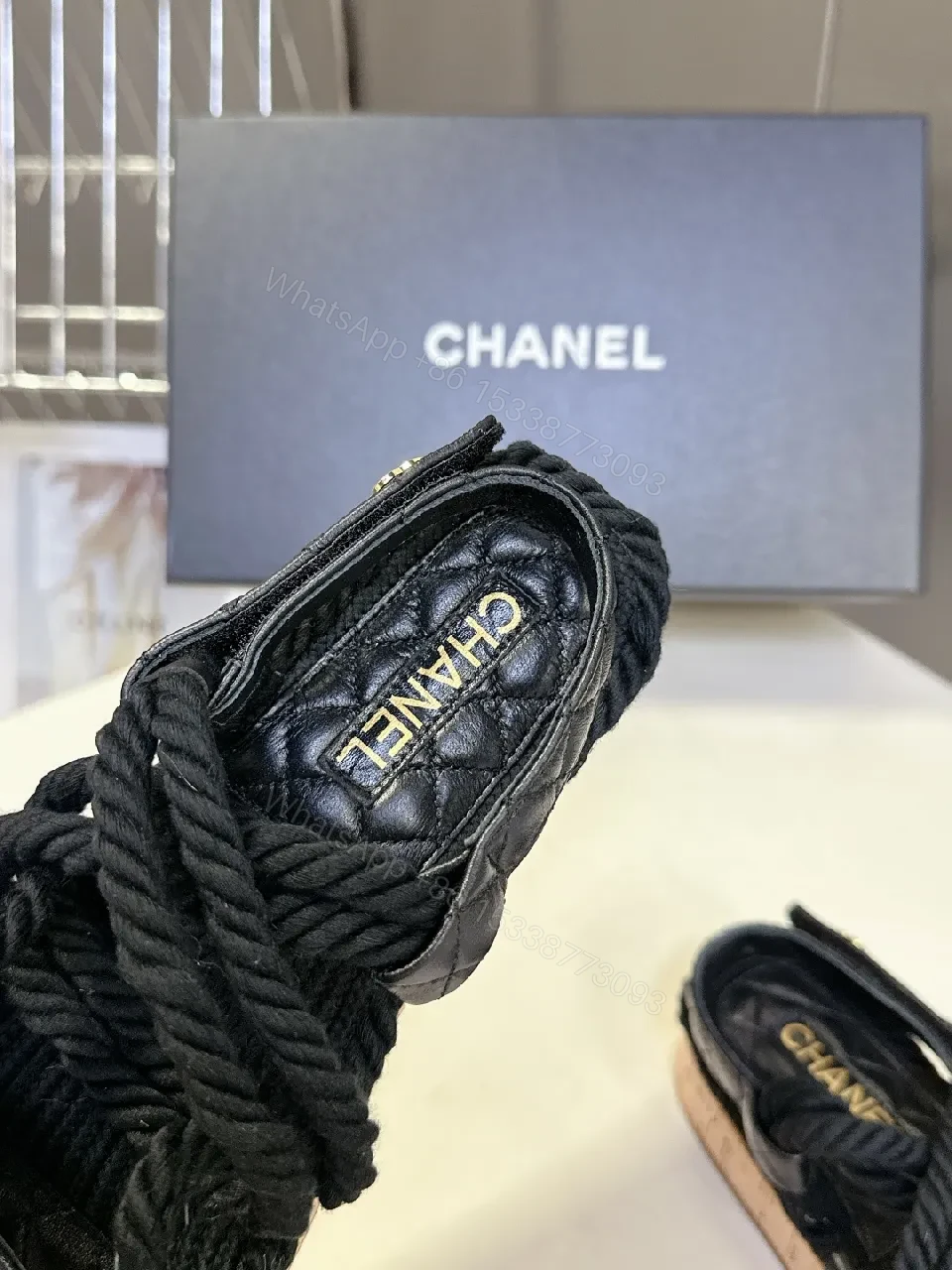 View 7 of Quilted Espadrille Sandals with Luxe Rope Straps