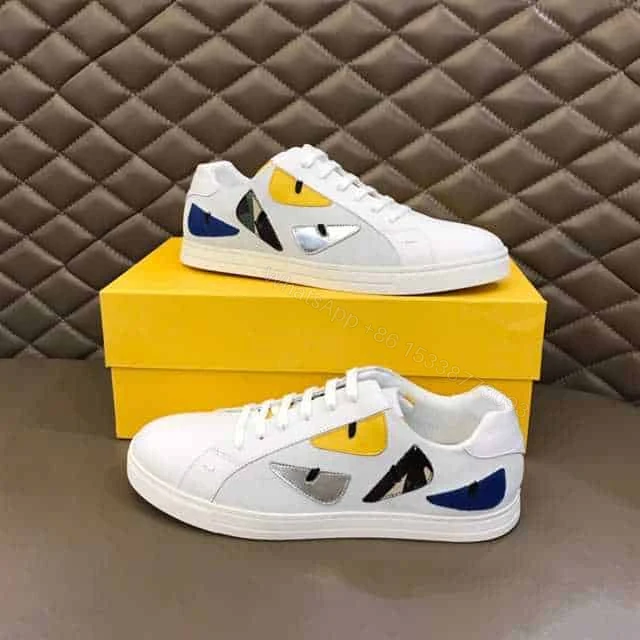 View 5 of FENDI MONSTER EYES LOW-TOP TRAINERS SNEAKERS IN WHITE – FD06