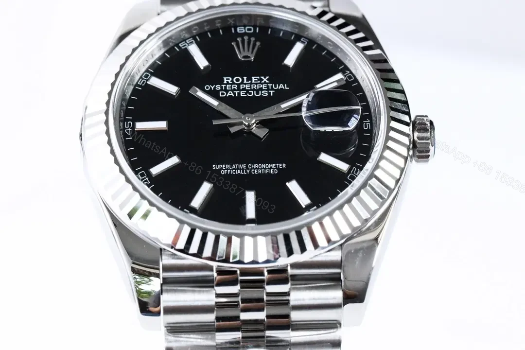 View 6 of Rolex Datejust 36 Stainless Steel Fluted Jubilee Black Dial 116234-0085
