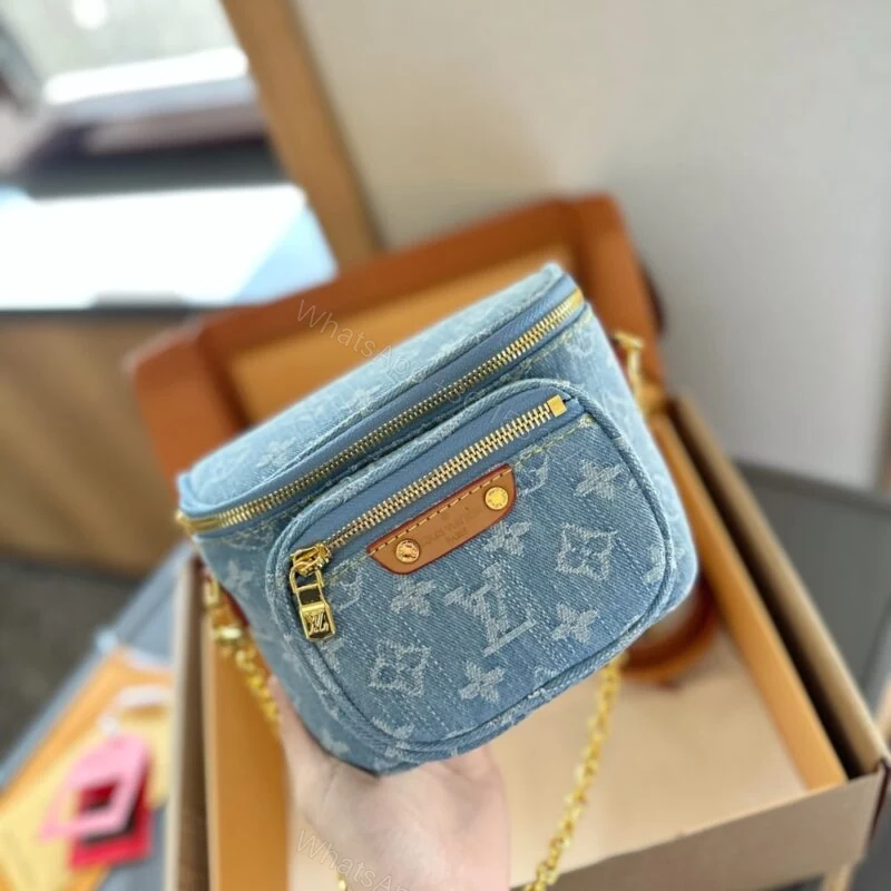 View 3 of Louis Vuitton Mini Bumbag Monogram Denim Sky Blue 17Cm M83353