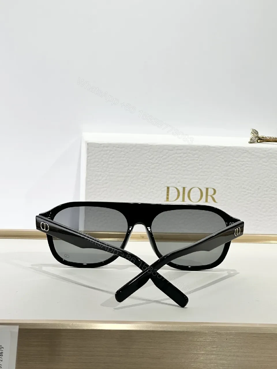 View 7 of Translucent acetate Sunglasses with Gradient Lenses, Mid-Size, Unisex