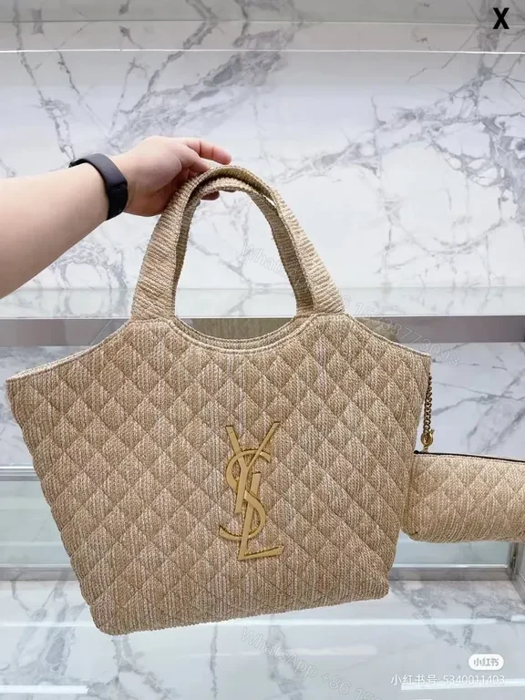 View 5 of Soft Texture Gaby Tote: Quilted YSL Luxury Handbag