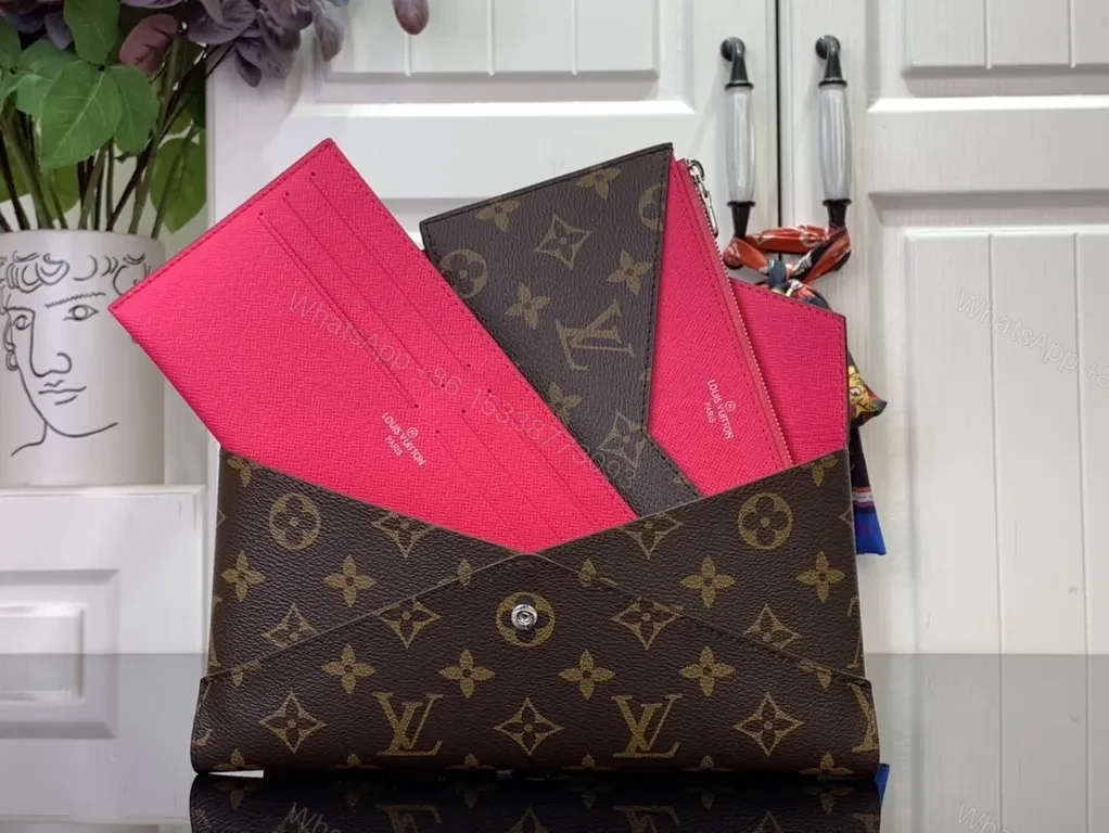 Monogram Contrast Kit: Pink Leather Accents Tote Set — view 1