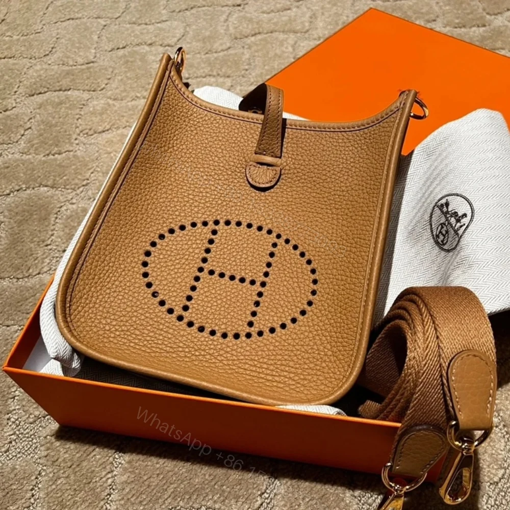 View 2 of Hermes Mini Evelyne Bag Brown 17cm