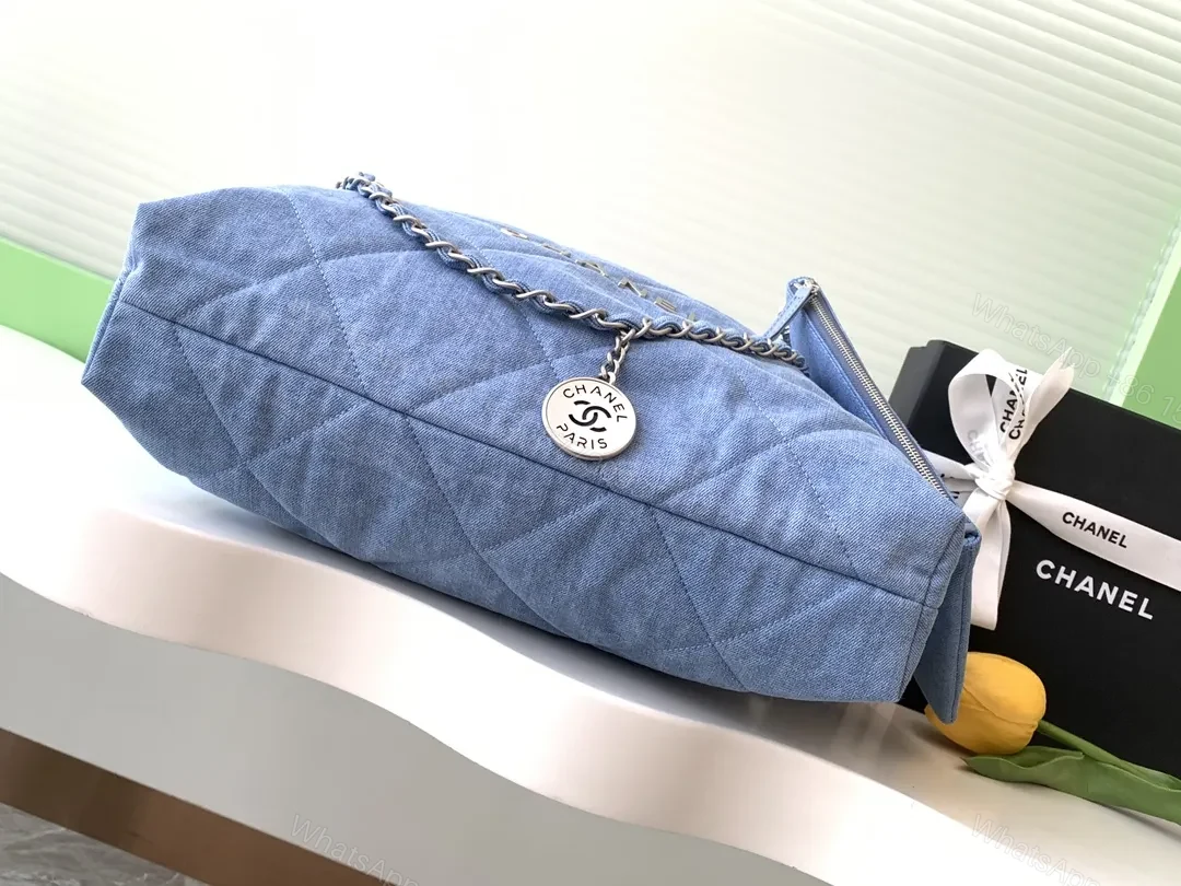 View 6 of Quilted Denim Shoulder Bag: Luxe Everyday Chic Carryall