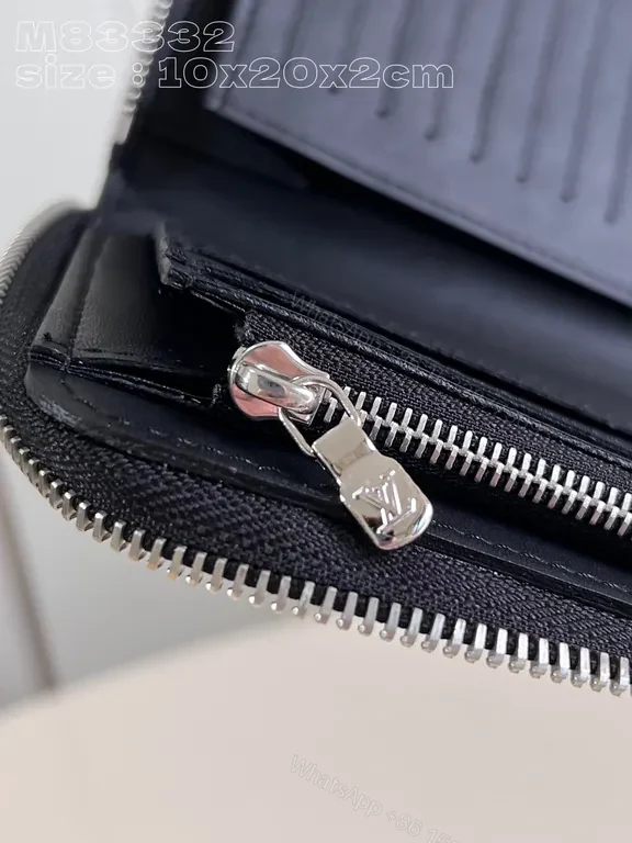 View 7 of Chic Textured Wallet with Bold LV Branding - Slim Zip