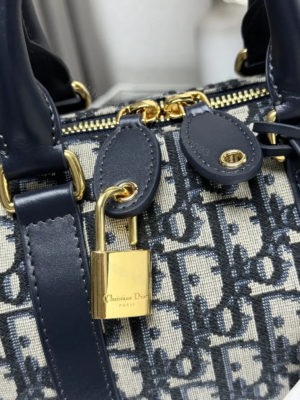 View 6 of Dark Monogram Satchel in Luxe Canvas & Gold Hardware