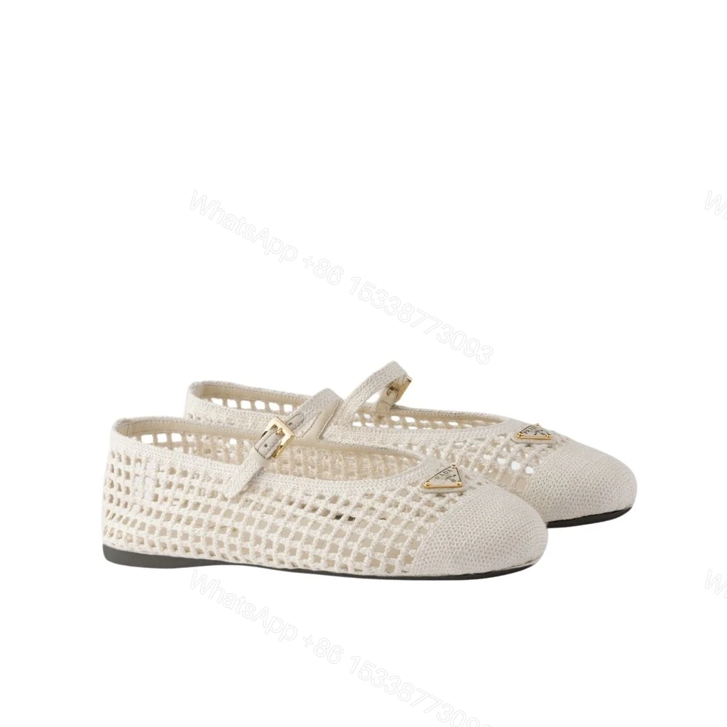 Prada Crochet Ballerinas White — view 1