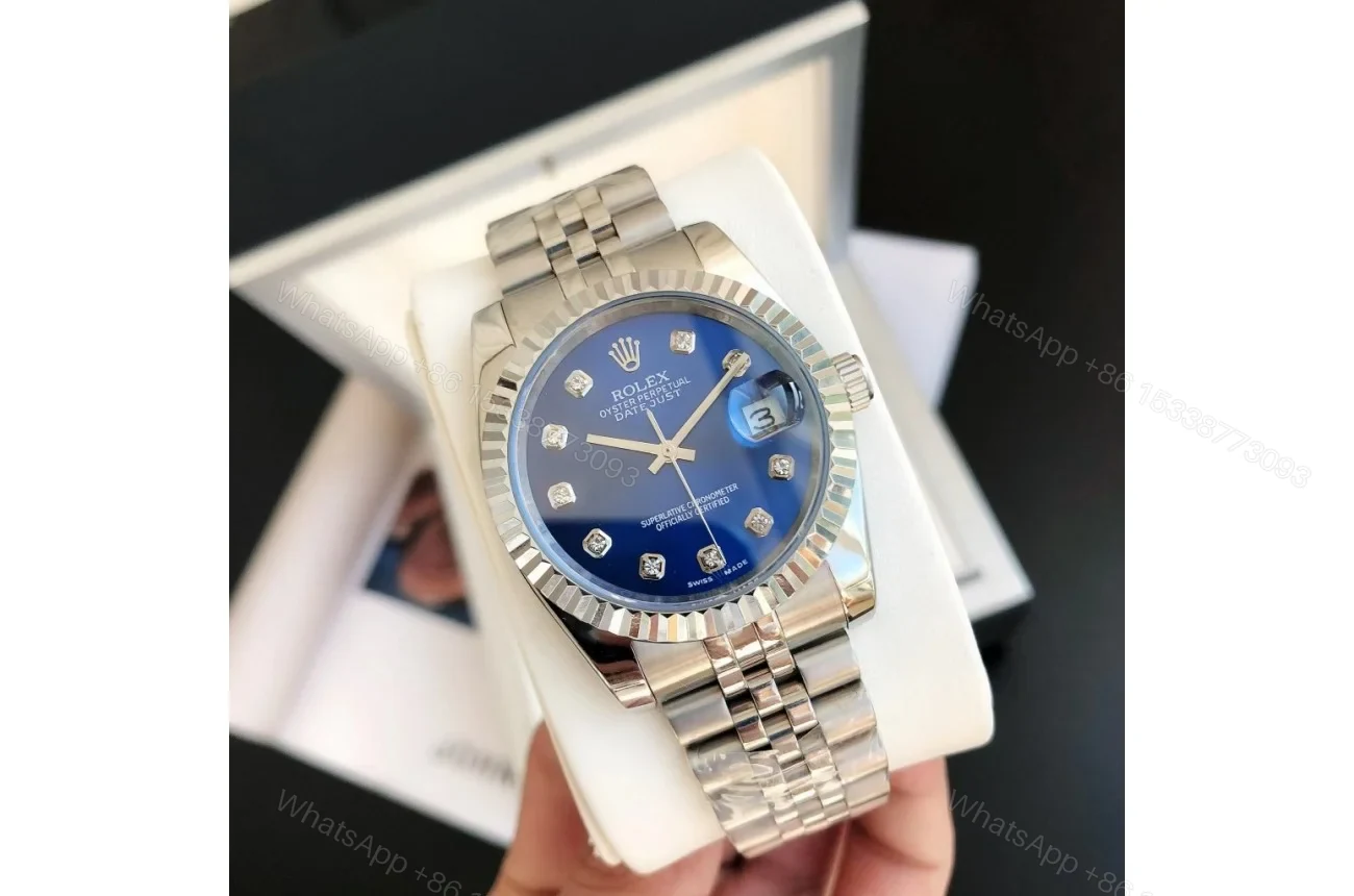 View 2 of Replica Rolex Datejust SS/SS Jub Blue/Dial 36/28 mm