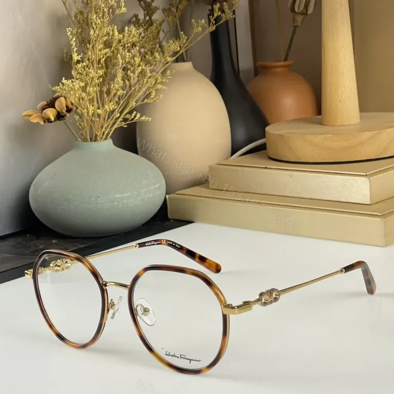 View 7 of Ferragamo Rose-Gold Round Frames with Gancini Details