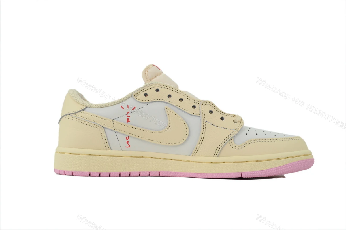 Travis Scott x Air Jordan 1 Retro Low OG 'Muslin Pink' IQ7604-100 — view 2