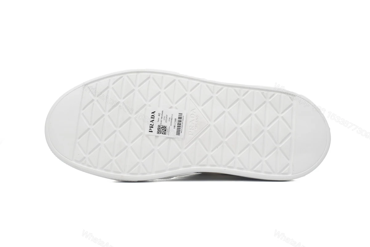 View 4 of Prada Platform Sneakers White Plaid