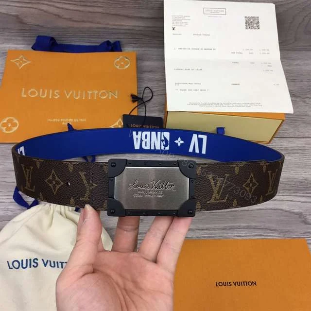 View 2 of LOUIS VUITTON X NBA 3 STEPS 40MM REVERSIBLE MONOGRAM CANVAS BELT – B97