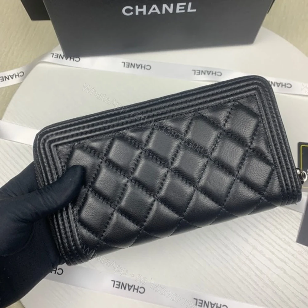 View 5 of Chanel Boy Long Zipped Wallet Black 19.4Cm