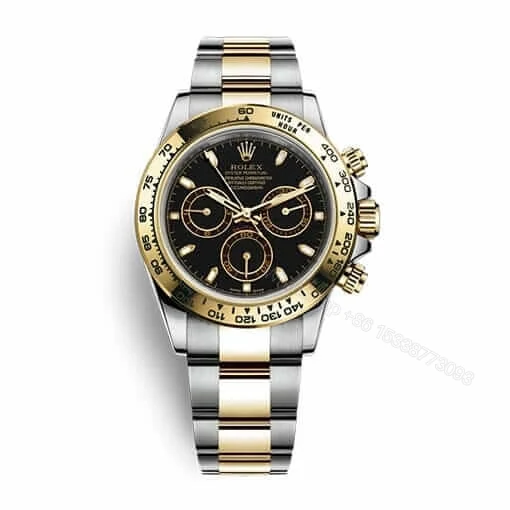 Rolex Daytona 116523 Super Clone: 40mm Two-Tone Steel and Gold Black Dial — view 1