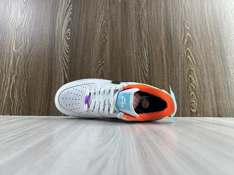 Neon Accent Leather Low-Top Sneaker: Luxe Everyday Trainer — view 2