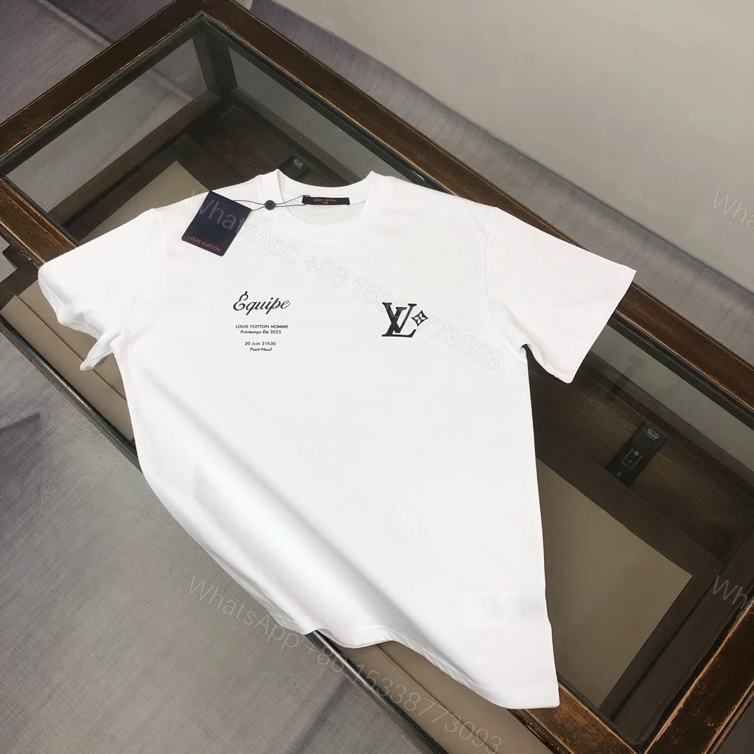 LV 一比一白色短袖T恤 Equipe刺繡簡約款 男士輕便夏季時尚上衣 — view 1