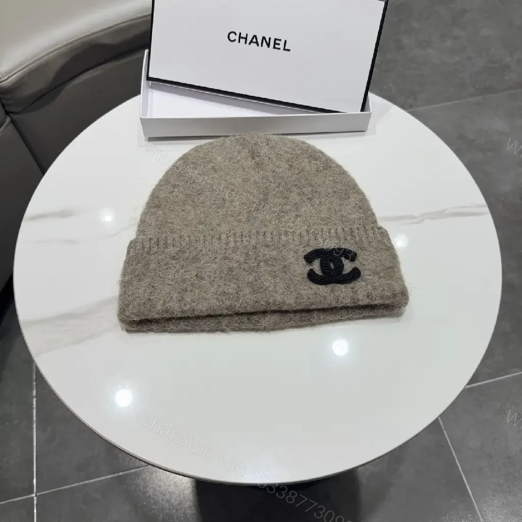 Cozy Beanie in Taupe Knit | Luxe, Subtle Logo, Everyday Warmth — view 1