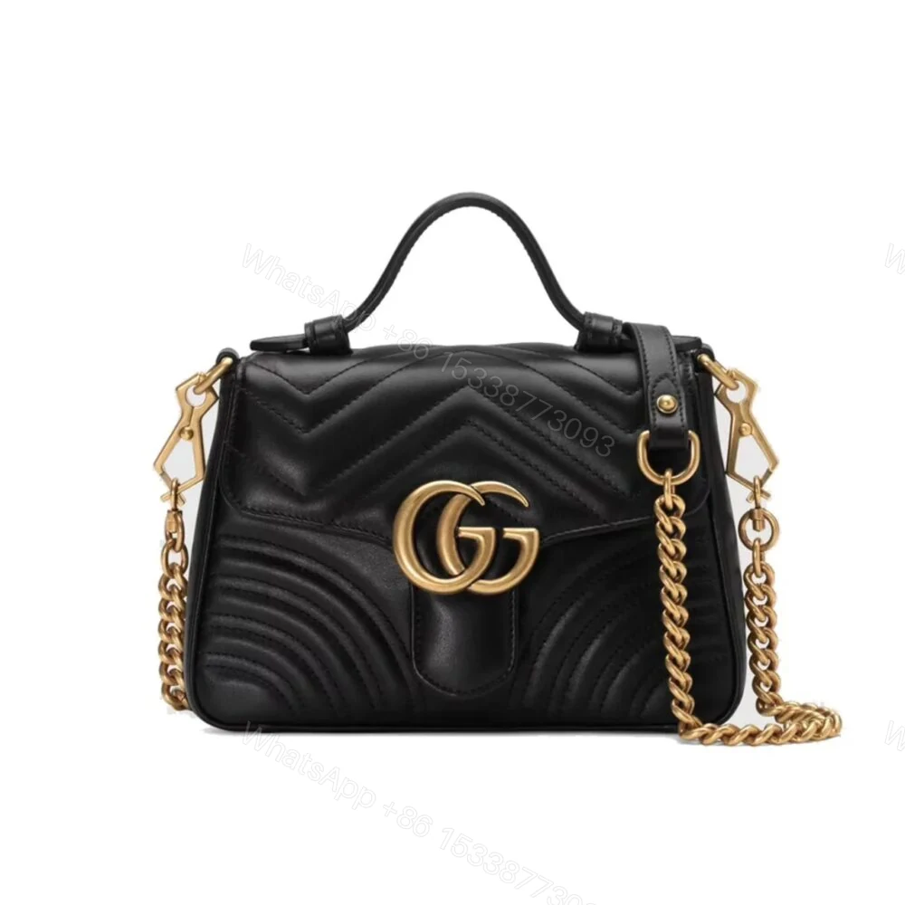 Gucci GG Marmont Mini Top Handle Bag Black 20Cm 547260 DTDIT 1000 — view 1