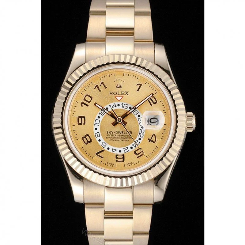 View 2 of Replica Rolex Sky-Dweller Gold Dial 80243