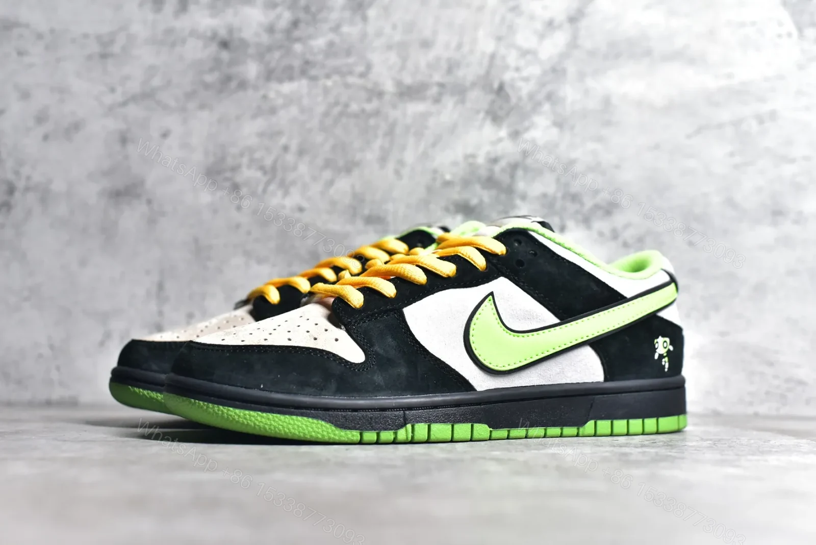 View 2 of Nike SB Dunk Low x Powerpuff Girls Black Green Replica