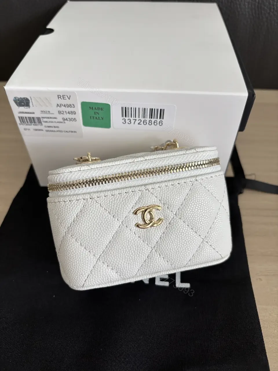 View 4 of White Quilted Mini Bag with Gold Chain, Luxe Everyday Carry