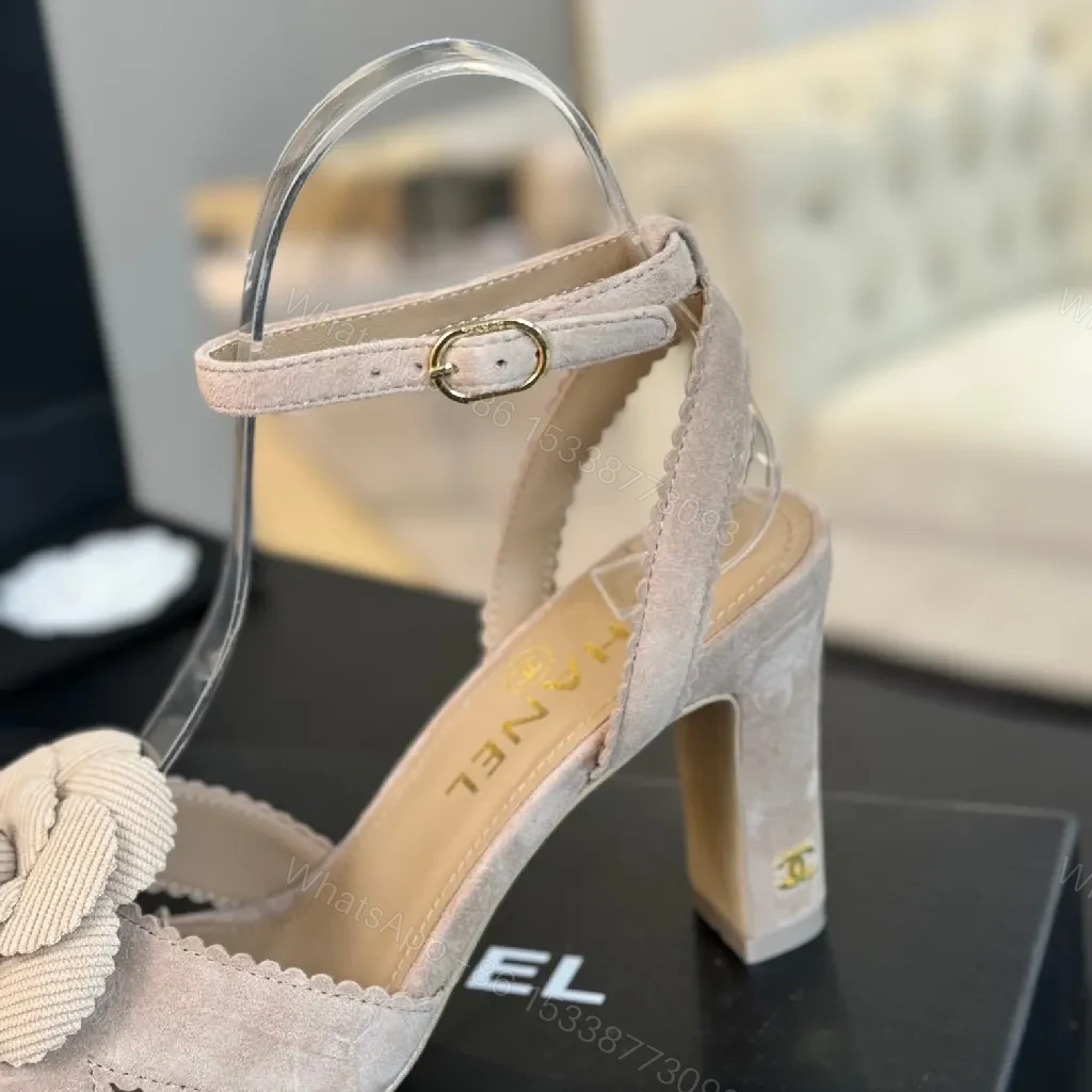View 5 of Beige Floral Slingbacks: Couture Texture, Subtle Shine
